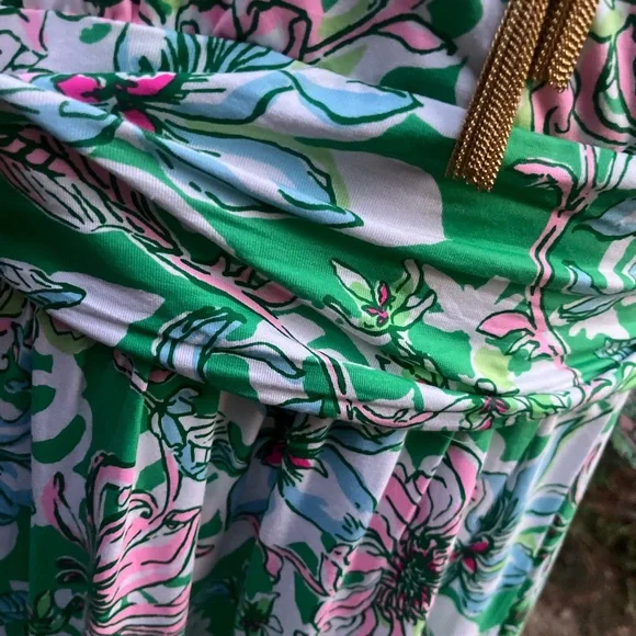 Lilly Pulitzer  Moana 34 Sleeve Maxi Dress, Spearmint Blossom, XL, EUC
